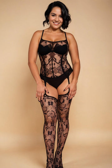Elegant Pattern Open-Crotch Bodystocking Hosiery,Lingerie ZS _of_bliiss.love_sexy_lingerie_sexy_costume_trendy_and_latest_designs_seductive_lingerie_November_2024