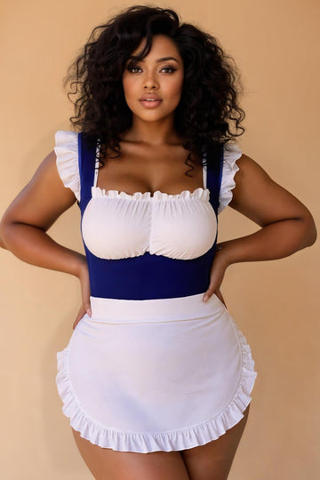 Plus Size Navy Maid Costume YTNBLIISS.LOVE Maid, Plus Size Costume