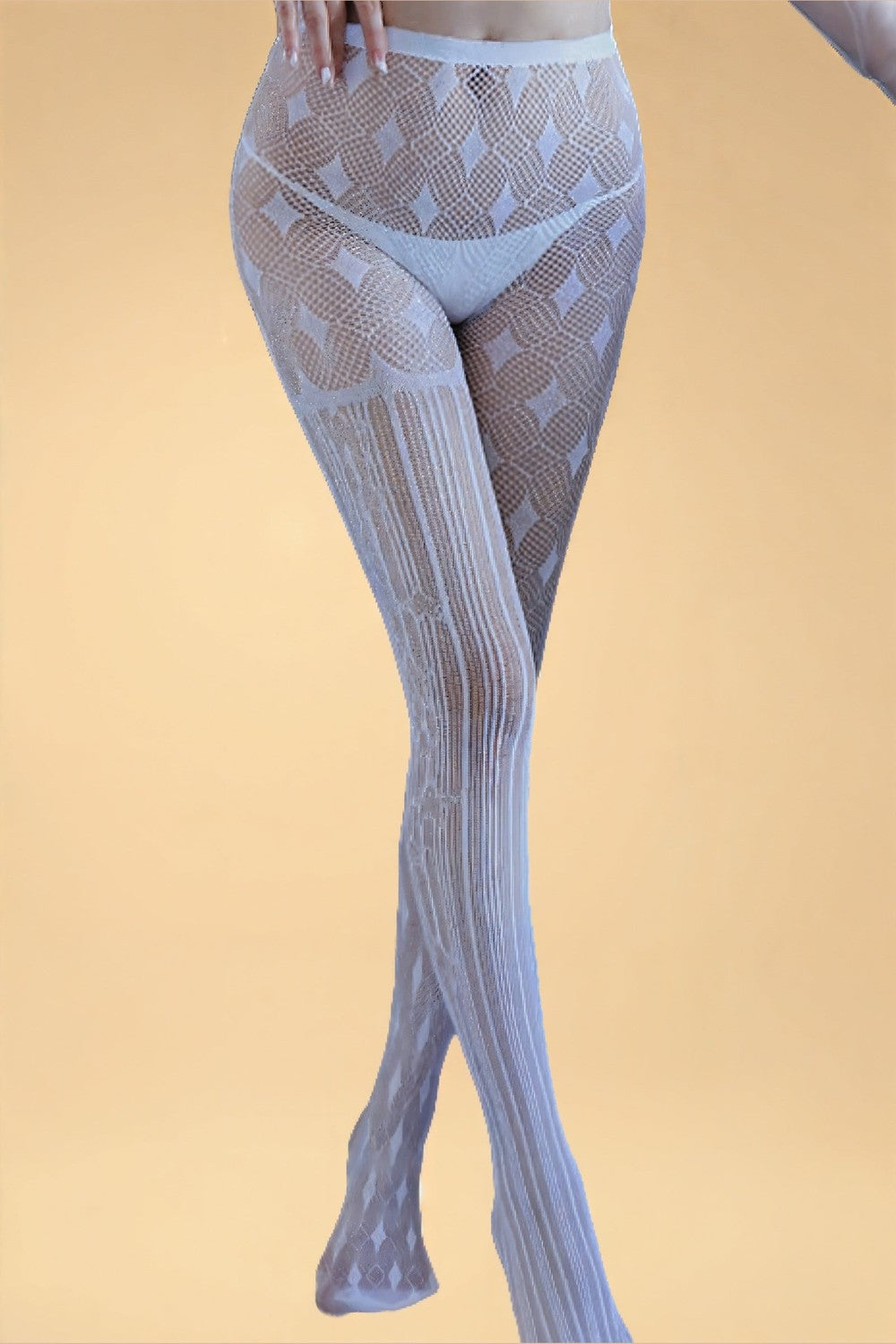 Asymmetric Square Mesh Stockings YDBLIISS.LOVE Pantyhose