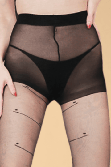 Black Jacquard Tights with Smiley Face Pattern Hosiery YL _of_bliiss.love_sexy_lingerie_sexy_costume_trendy_and_latest_designs_seductive_lingerie_November_2024