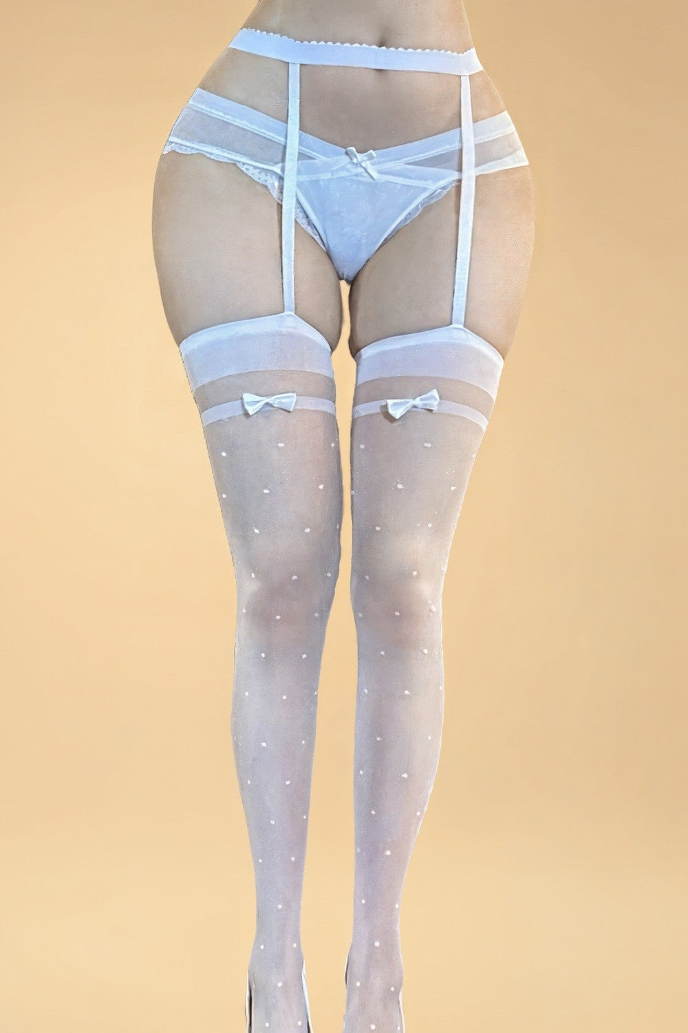 Bow Tie Strap Polka Dot Garter Stockings SZBLIISS.LOVE Garter Stockings