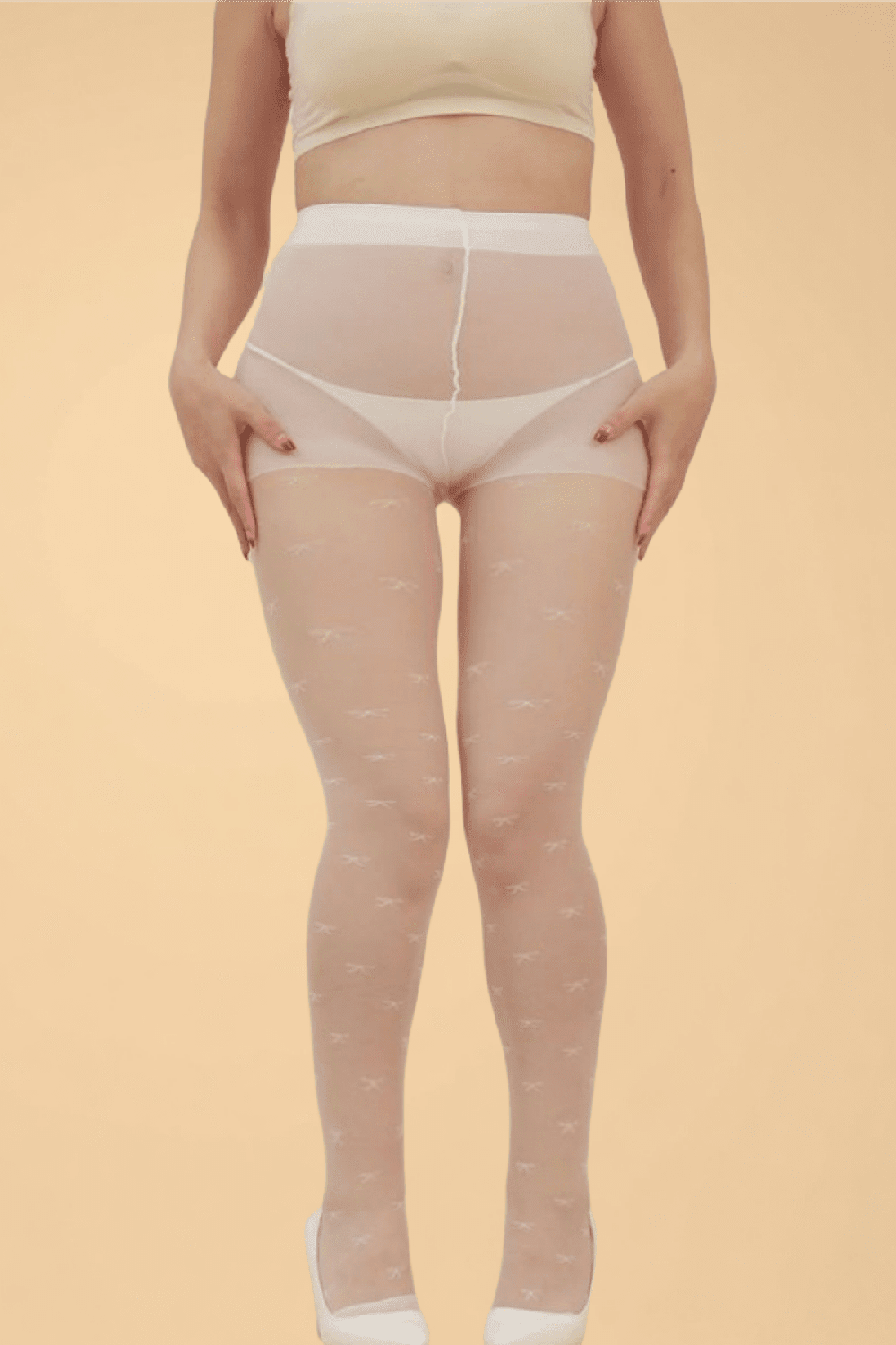 Jacquard Bow Pattern Tights Hosiery YL _of_bliiss.love_sexy_lingerie_sexy_costume_trendy_and_latest_designs_seductive_lingerie_November_2024