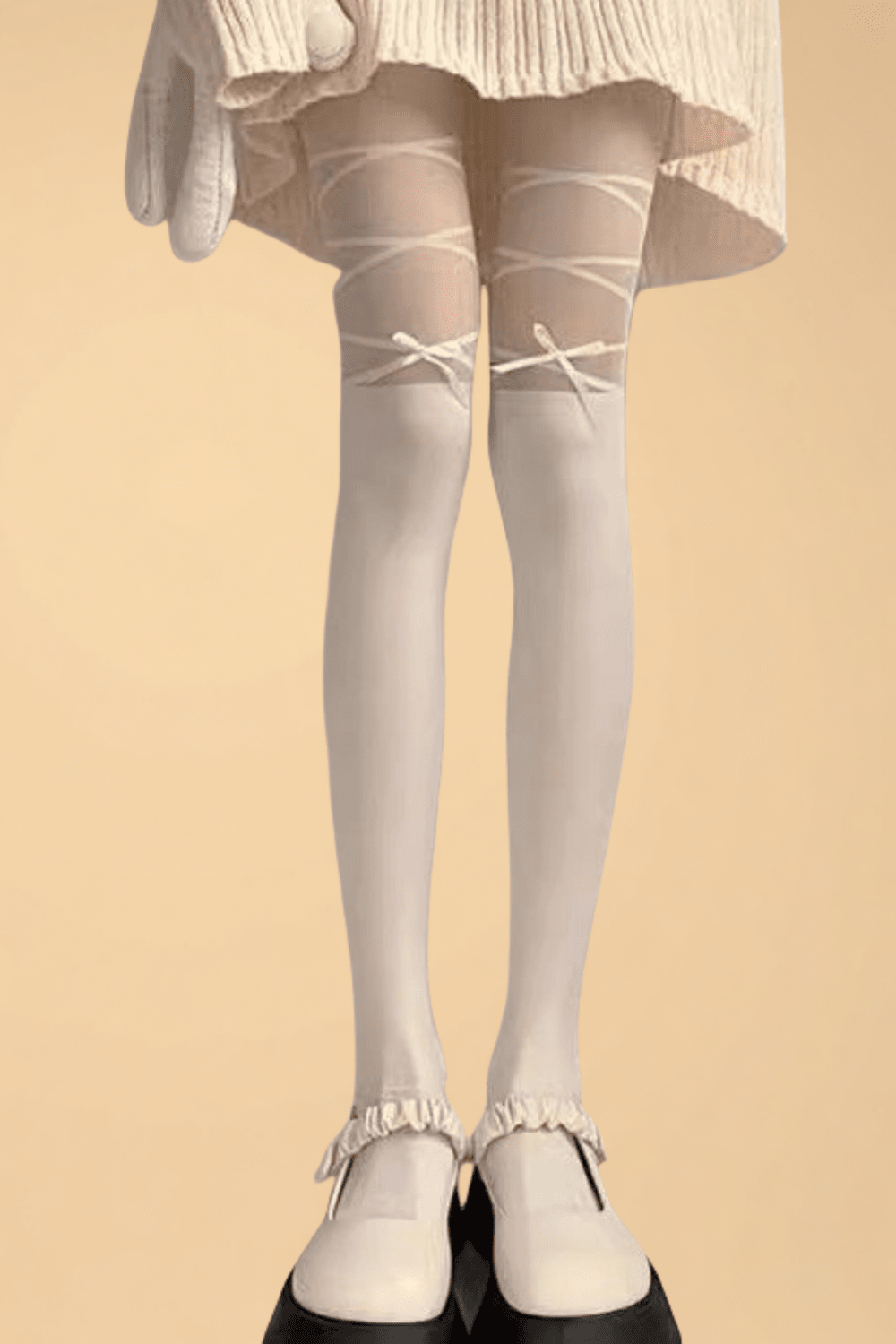 Japanese Style Cross Bow Stockings Hosiery YL _of_bliiss.love_sexy_lingerie_sexy_costume_trendy_and_latest_designs_seductive_lingerie_November_2024