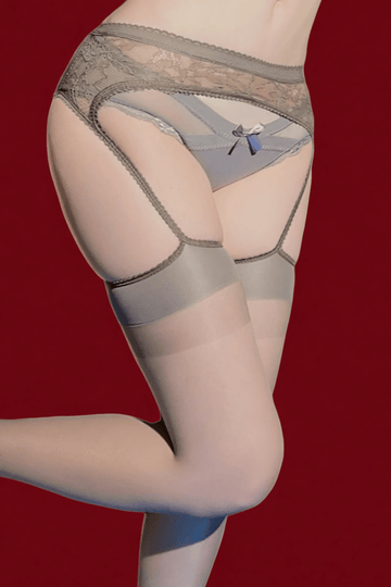 Lace Top Thigh High Garter Stockings