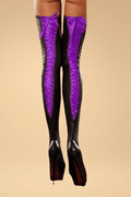 Lace-Up Patent Leather Thigh-High Stockings FNEBLIISS.LOVE Thigh High Stockings