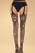 Rhinestone Cutout Garter Stockings SZBLIISS.LOVE Garter Stockings