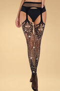 Rhinestone Cutout Garter Stockings SZBLIISS.LOVE Garter Stockings