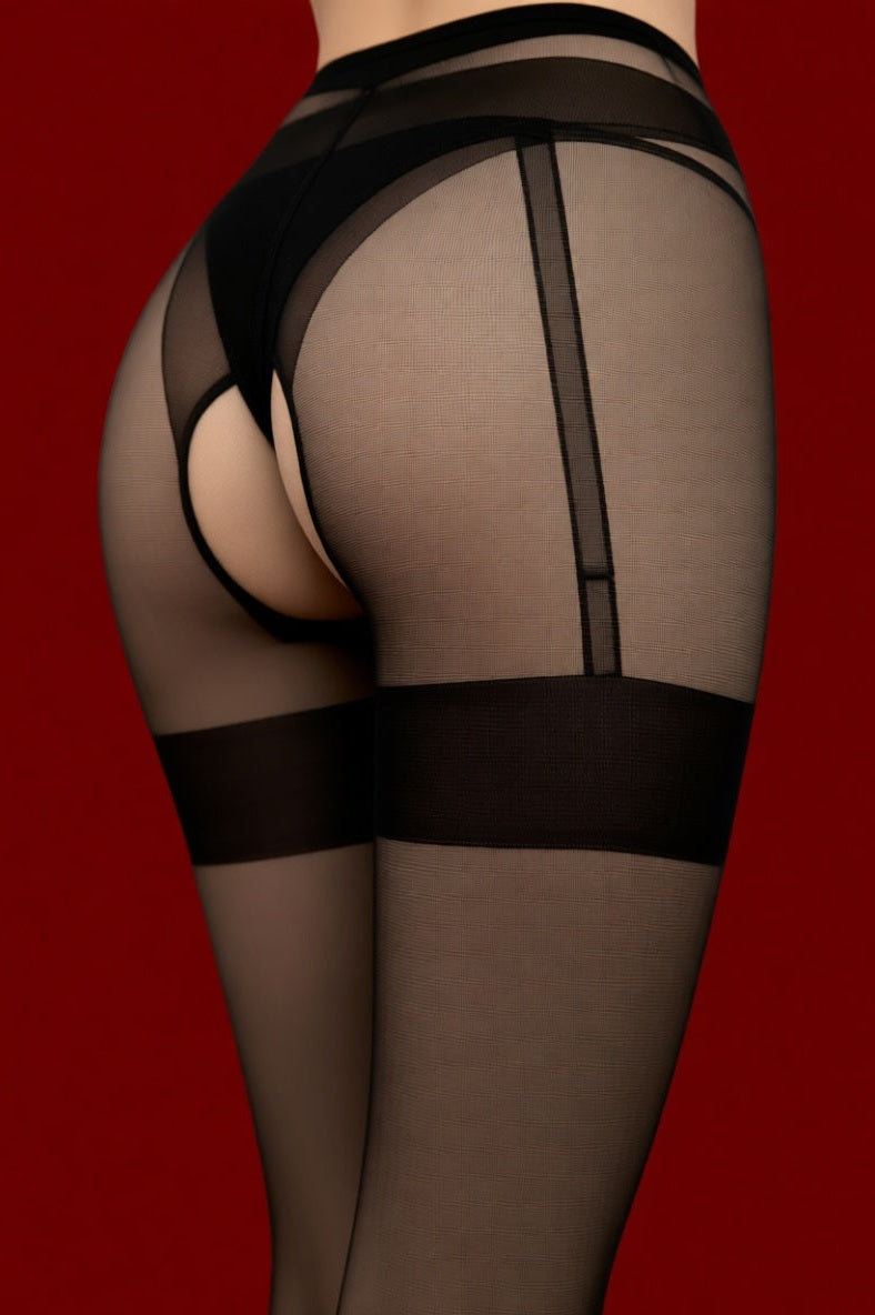 Sheer Crotchless Pantyhose