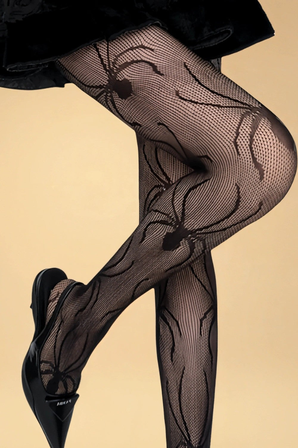 Sheer Spider Pattern Fishnet Stockings MLYBLIISS.LOVE 