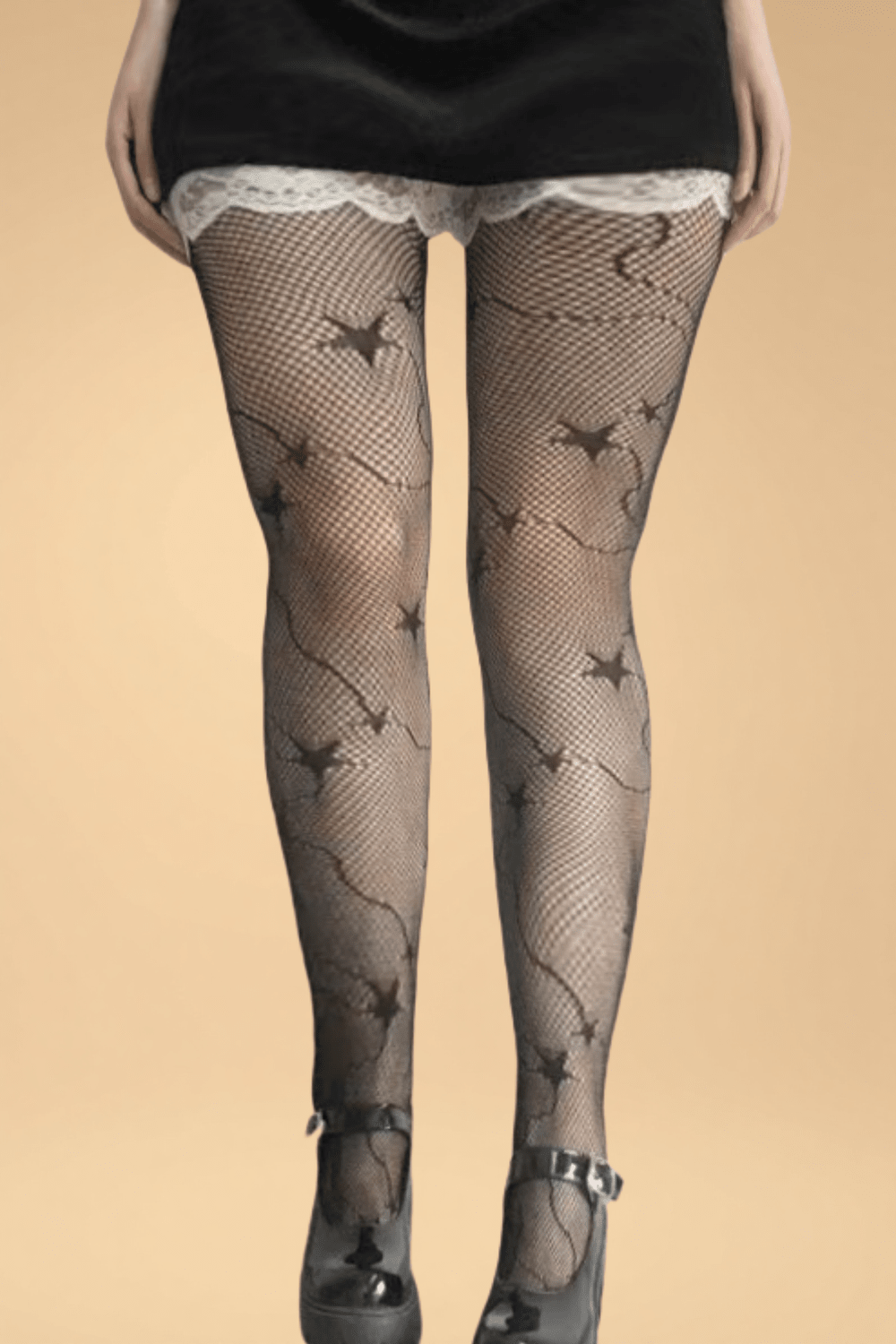 Star Pattern Fishnet Stockings YLBLIISS.LOVE Fishnet stockings
