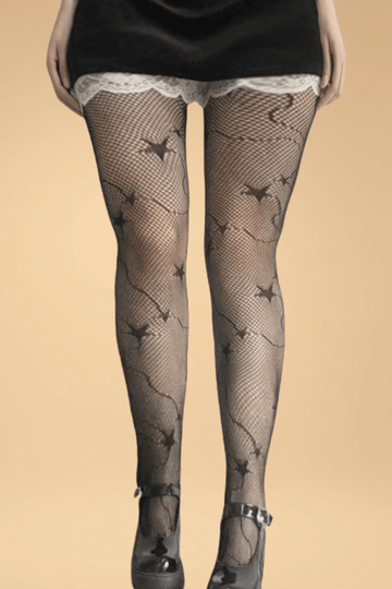 Star Pattern Fishnet Stockings YLBLIISS.LOVE Fishnet stockings