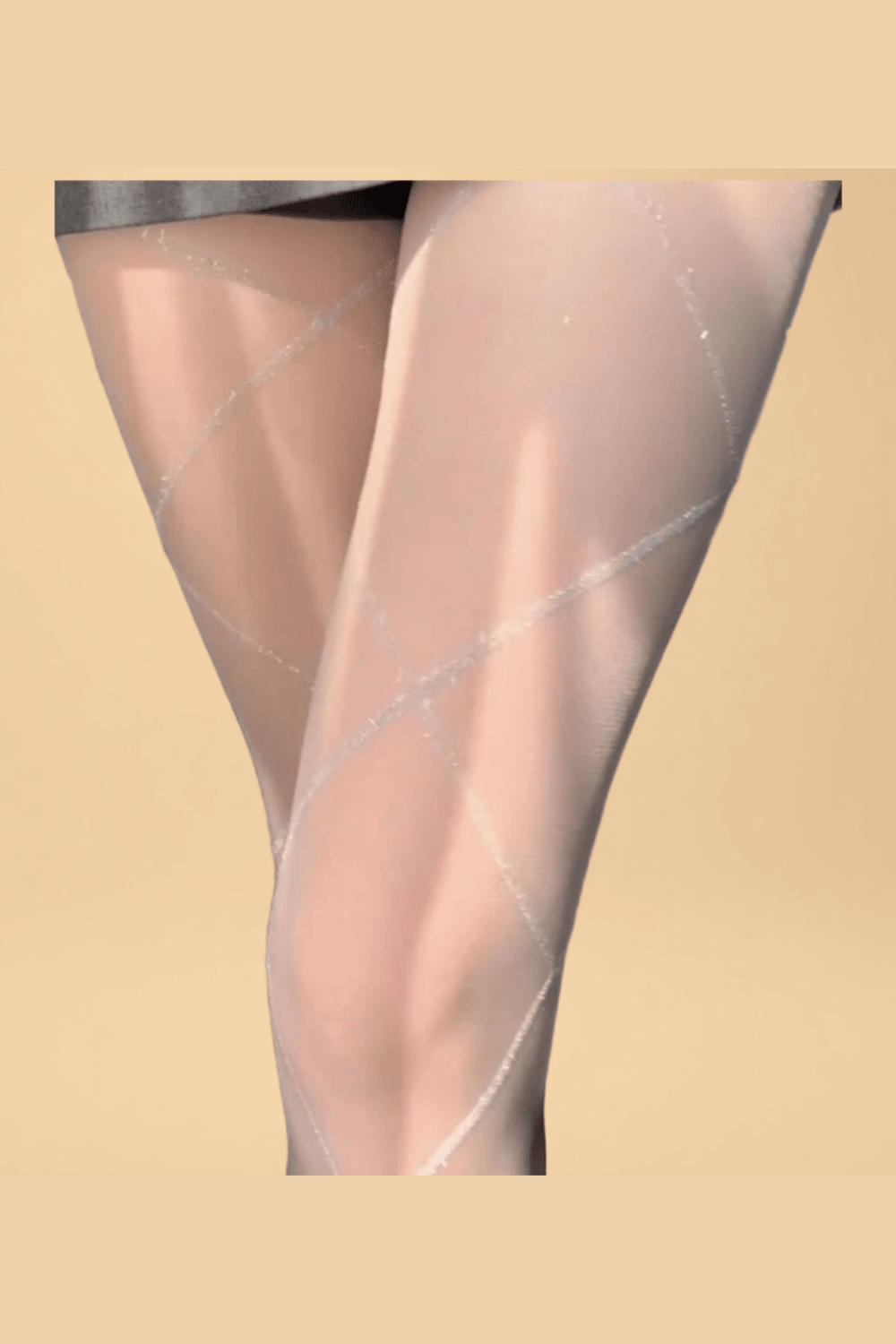 White Diamond Pattern Rhinestone Stockings YLBLIISS.LOVE Pantyhose