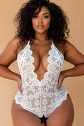 Plus Size Deep V-Neck Lace Bodysuit GYXYYBLIISS.LOVE Bodysuit, Date Night, Open crotch