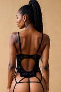 Sheer Embroidered Bustier Set SMXBLIISS.LOVE Bridal, Bustier, Core, Garter Belt, Panties
