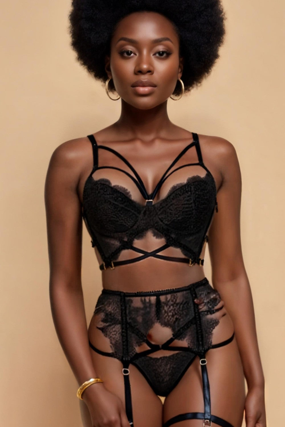 Strappy Lace Bra Set GYXYYBLIISS.LOVE bra set, Date Night, Ultra Sexy Lingerie