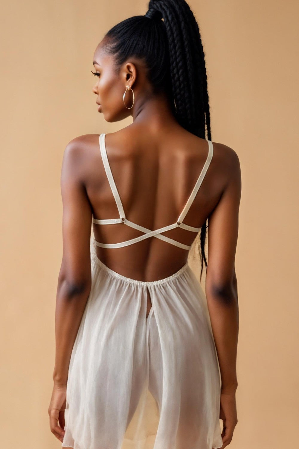 Plus Size Underwire Backless Babydoll Set