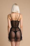 Sheer Bridal Lace Babydoll Nightwear YTN Black XL _of_bliiss.love_sexy_lingerie_sexy_costume_trendy_and_latest_designs_seductive_lingerie_November_2024