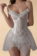 Sheer Bridal Lace Babydoll Nightwear YTN White M _of_bliiss.love_sexy_lingerie_sexy_costume_trendy_and_latest_designs_seductive_lingerie_November_2024