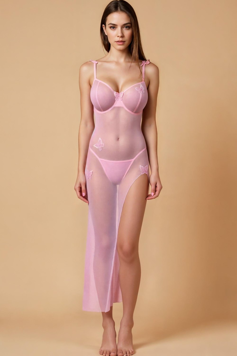 Sheer High-Slit Gown SMXBLIISS.LOVE Core, Core slip, Nightgown