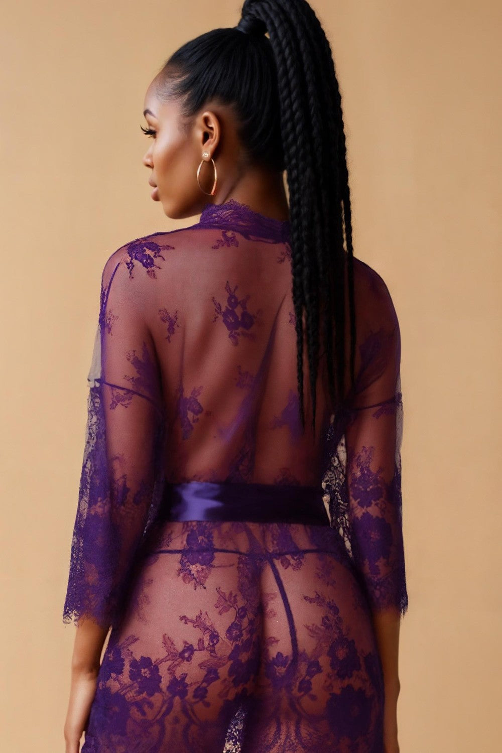 Sheer Lace Peekaboo Robe GYXYYBLIISS.LOVE Casual, Robe