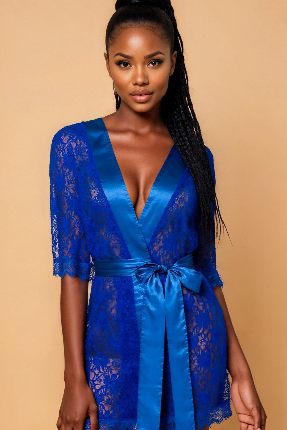 Sultry Lace Peekaboo Robe FNEBLIISS.LOVE Casual, Robe