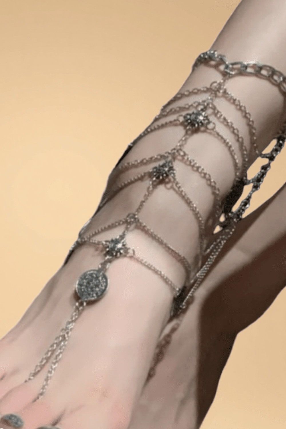 Boho Style Anklet Pleasures YMS Silver One size fits most _of_bliiss.love_sexy_lingerie_sexy_costume_trendy_and_latest_designs_seductive_lingerie_November_2024