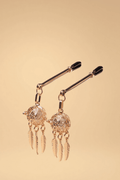 Glowing Bell Nipple Clamps Pleasures JC Gold One size fits most _of_bliiss.love_sexy_lingerie_sexy_costume_trendy_and_latest_designs_seductive_lingerie_November_2024