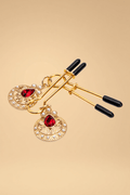 Golden Nipple Clamps Pleasures JC _of_bliiss.love_sexy_lingerie_sexy_costume_trendy_and_latest_designs_seductive_lingerie_November_2024