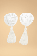Heart Tassel Nipple Pasties Pleasures YMS White One size fits most _of_bliiss.love_sexy_lingerie_sexy_costume_trendy_and_latest_designs_seductive_lingerie_November_2024
