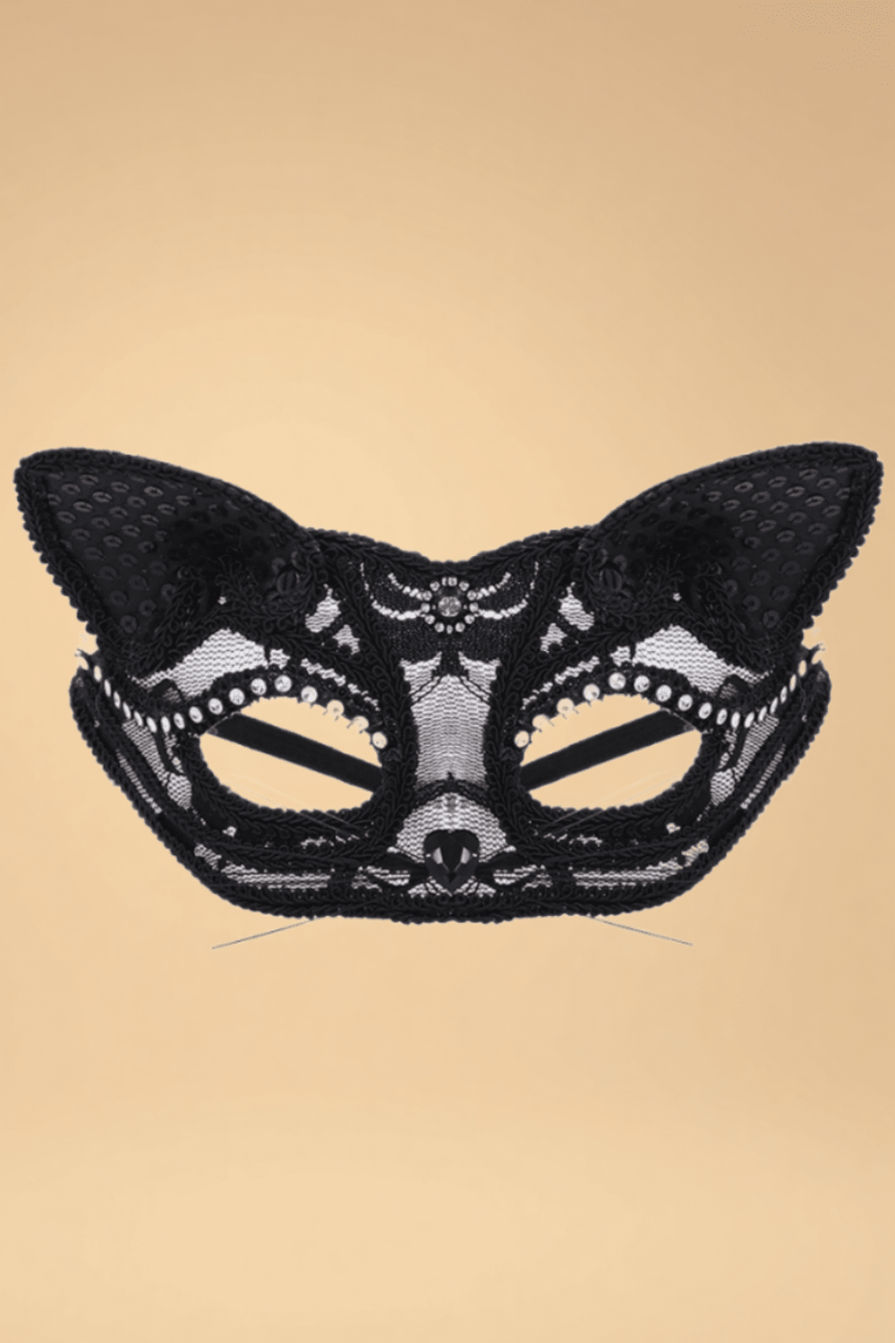 Lace Cat Eye Mask Pleasures SZ Black One size fits most _of_bliiss.love_sexy_lingerie_sexy_costume_trendy_and_latest_designs_seductive_lingerie_November_2024