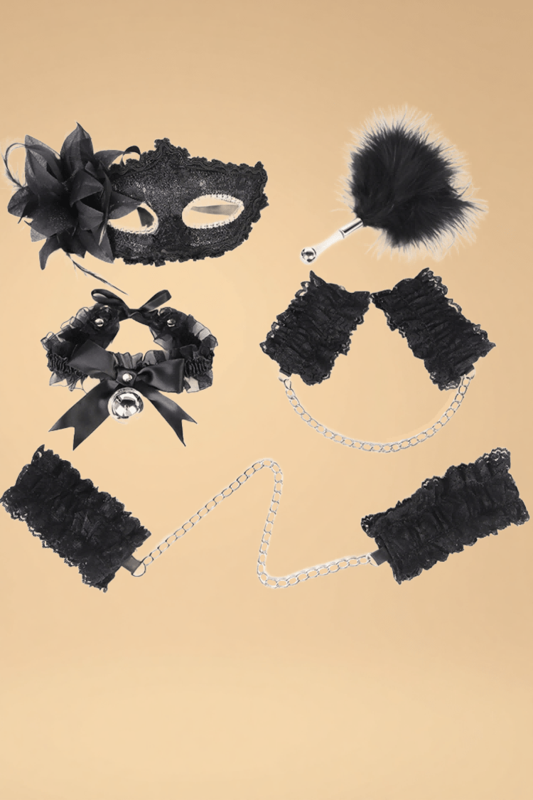 SM Lace 5-Piece Set Pleasures JC Black One size fits most _of_bliiss.love_sexy_lingerie_sexy_costume_trendy_and_latest_designs_seductive_lingerie_November_2024