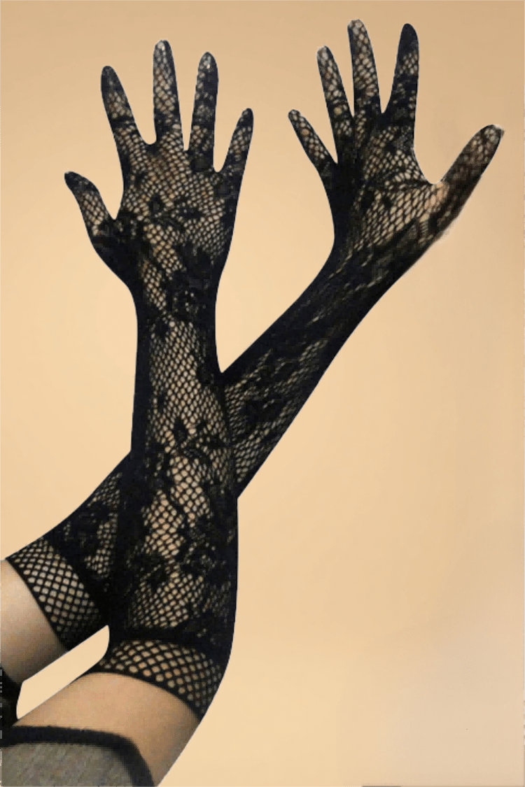 Sheer Elasti Gloves Pleasures ZS Black One size fits most _of_bliiss.love_sexy_lingerie_sexy_costume_trendy_and_latest_designs_seductive_lingerie_November_2024