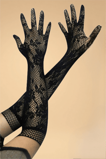 Sheer Elasti Gloves Pleasures ZS Black One size fits most _of_bliiss.love_sexy_lingerie_sexy_costume_trendy_and_latest_designs_seductive_lingerie_November_2024