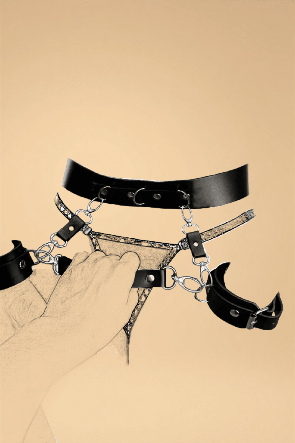 Upper Body Harness and Choker Pleasures SY _of_bliiss.love_sexy_lingerie_sexy_costume_trendy_and_latest_designs_seductive_lingerie_November_2024