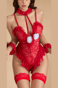 Lace Strappy Sheer Bunny Costume SXJBLIISS.LOVE Bodysuit, Bunny, Plus Size Costume