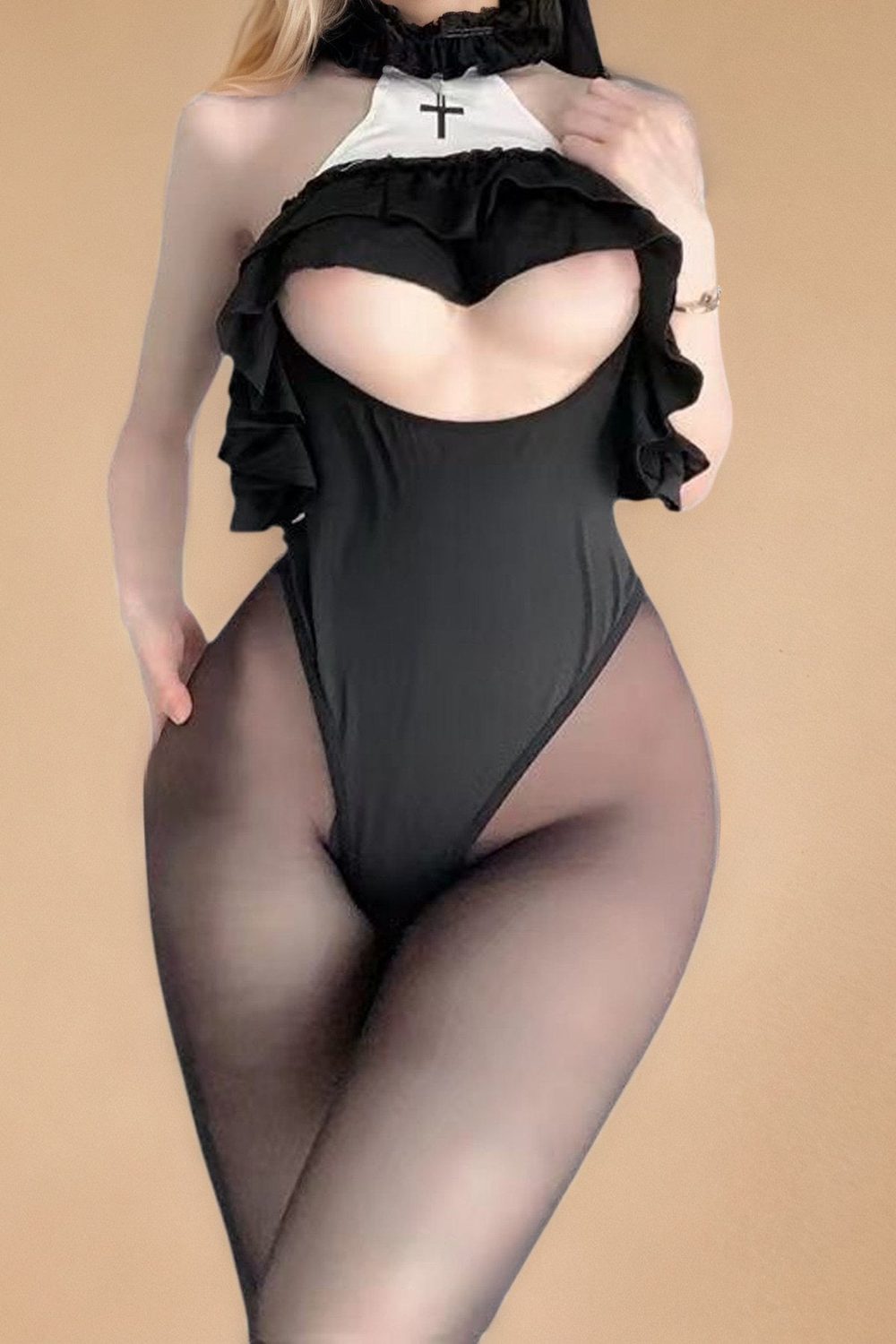 Plus Size Open-Cup Crotchless Nun Costume costume SXJ _of_bliiss.love_sexy_lingerie_sexy_costume_trendy_and_latest_designs_seductive_lingerie_November_2024