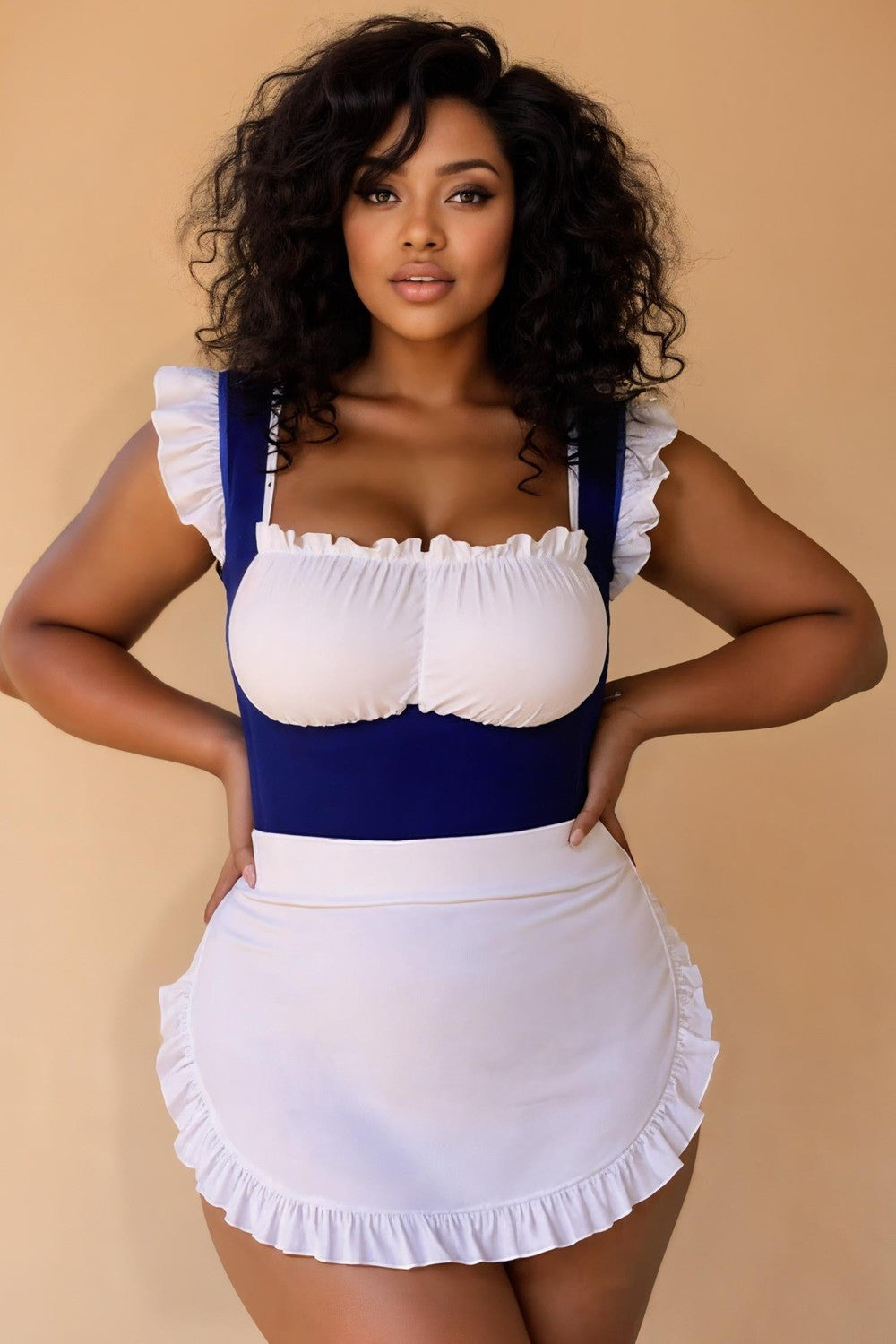 Plus Size Navy Maid Costume YTNBLIISS.LOVE Maid, Plus Size Costume