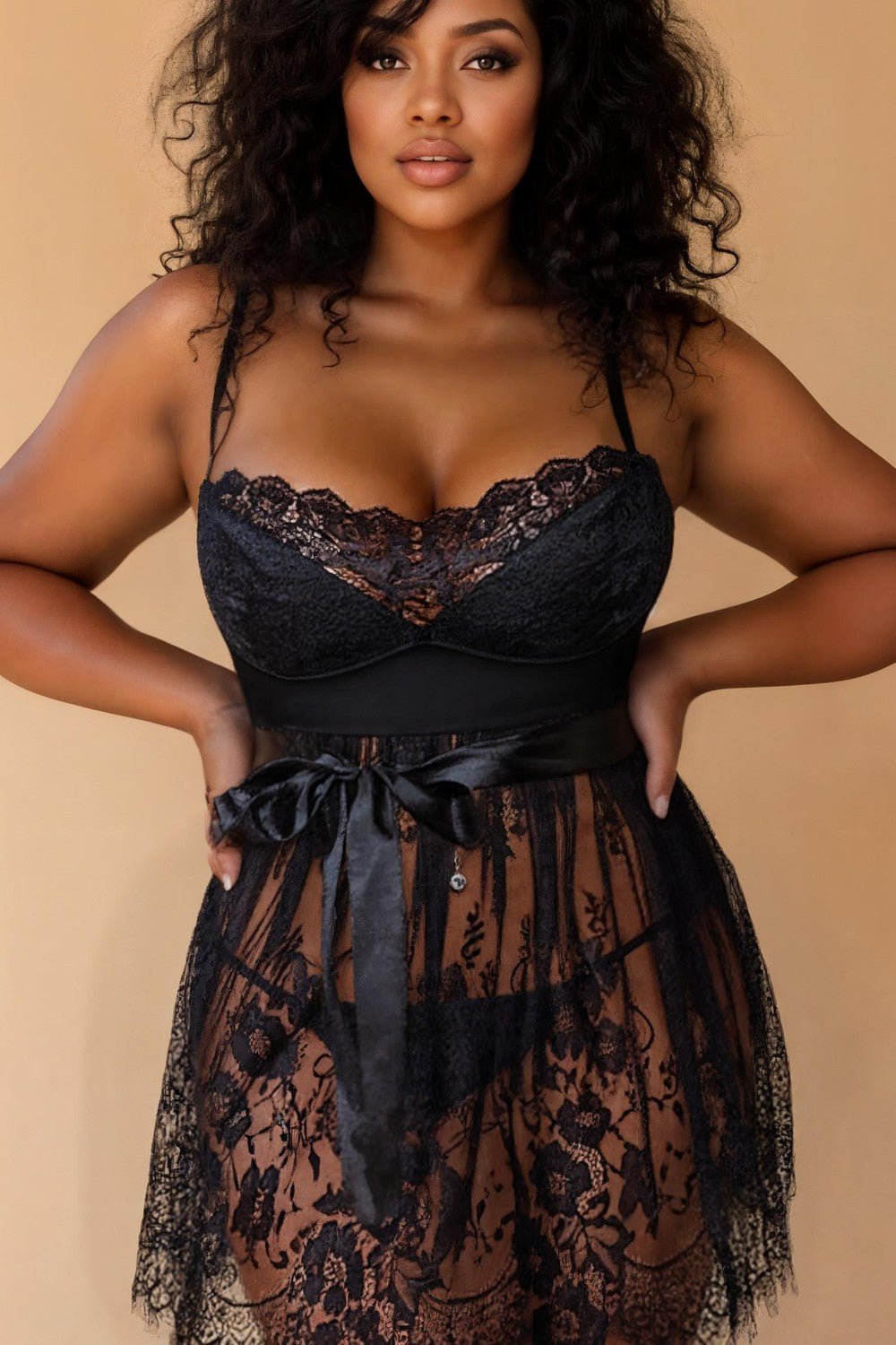 Alluring Breathable Lace Babydoll GYXYYBLIISS.LOVE Babydoll, Casual, Slip