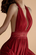 Deep V-Neck Halter Mesh Slip lingerie SXJ _of_bliiss.love_sexy_lingerie_sexy_costume_trendy_and_latest_designs_seductive_lingerie_November_2024