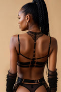 Embroidered Metal Buckle Strappy Bra Set SMXBLIISS.LOVE bra set, Pleasure Bra