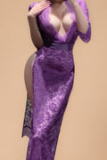 Plus Size High-Slit Bodycon Gown lingerie SXJ _of_bliiss.love_sexy_lingerie_sexy_costume_trendy_and_latest_designs_seductive_lingerie_November_2024