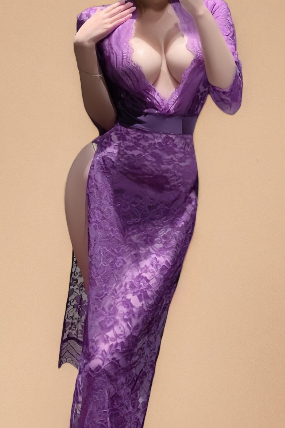 Plus Size High-Slit Bodycon Gown lingerie SXJ _of_bliiss.love_sexy_lingerie_sexy_costume_trendy_and_latest_designs_seductive_lingerie_November_2024