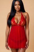 Homewear Backless Mesh Slip Set FNEBLIISS.LOVE Babydoll, Casual, Slip