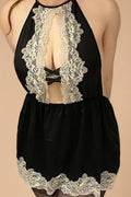 Plus Size Lace Halter Babydoll lingerie SXJ _of_bliiss.love_sexy_lingerie_sexy_costume_trendy_and_latest_designs_seductive_lingerie_November_2024