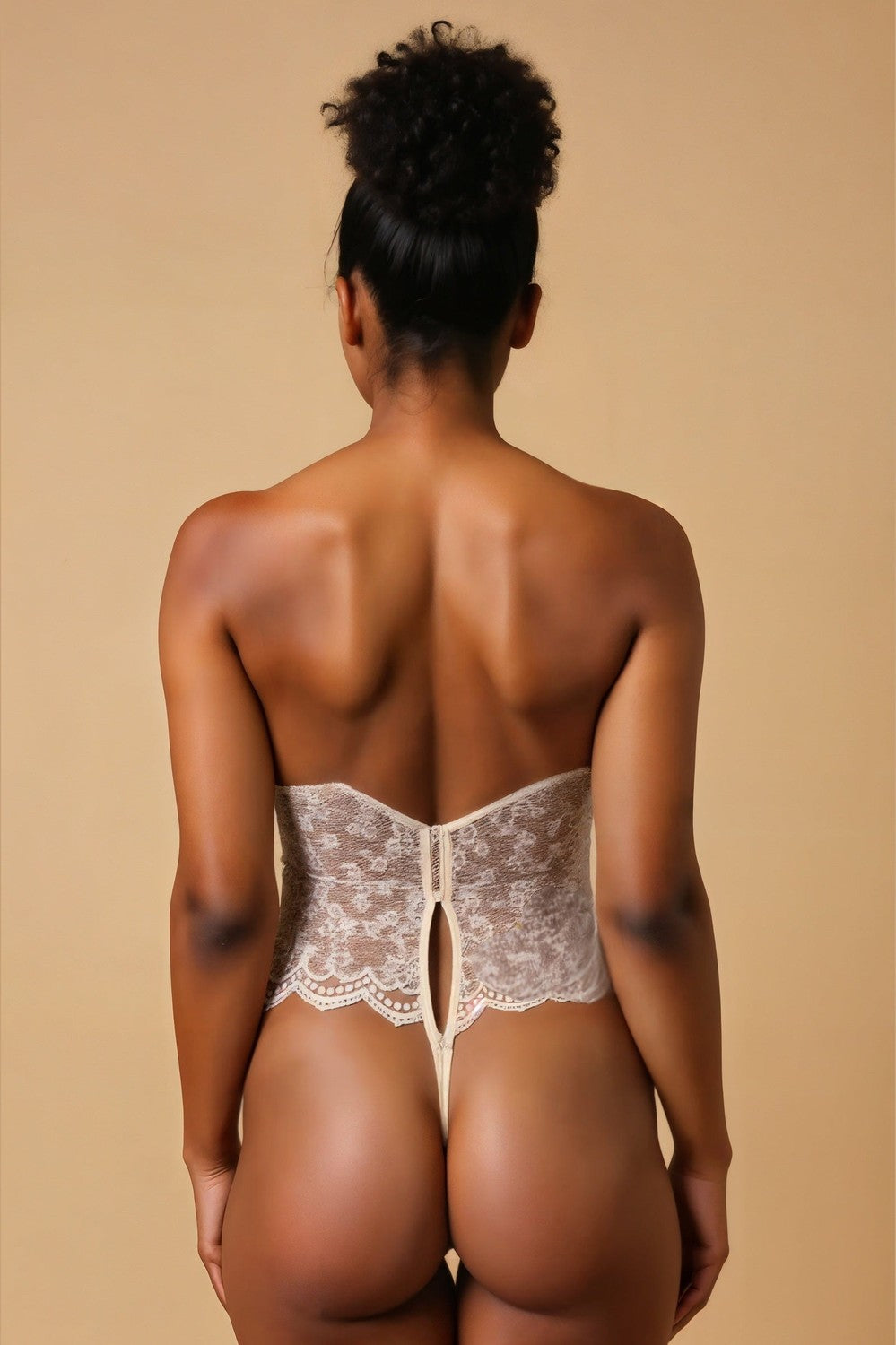 Plus Size Lace Hollow-Out Crotchless Bodysuit SXJBLIISS.LOVE Bodysuit, Open Front, Plus Size Lingerie