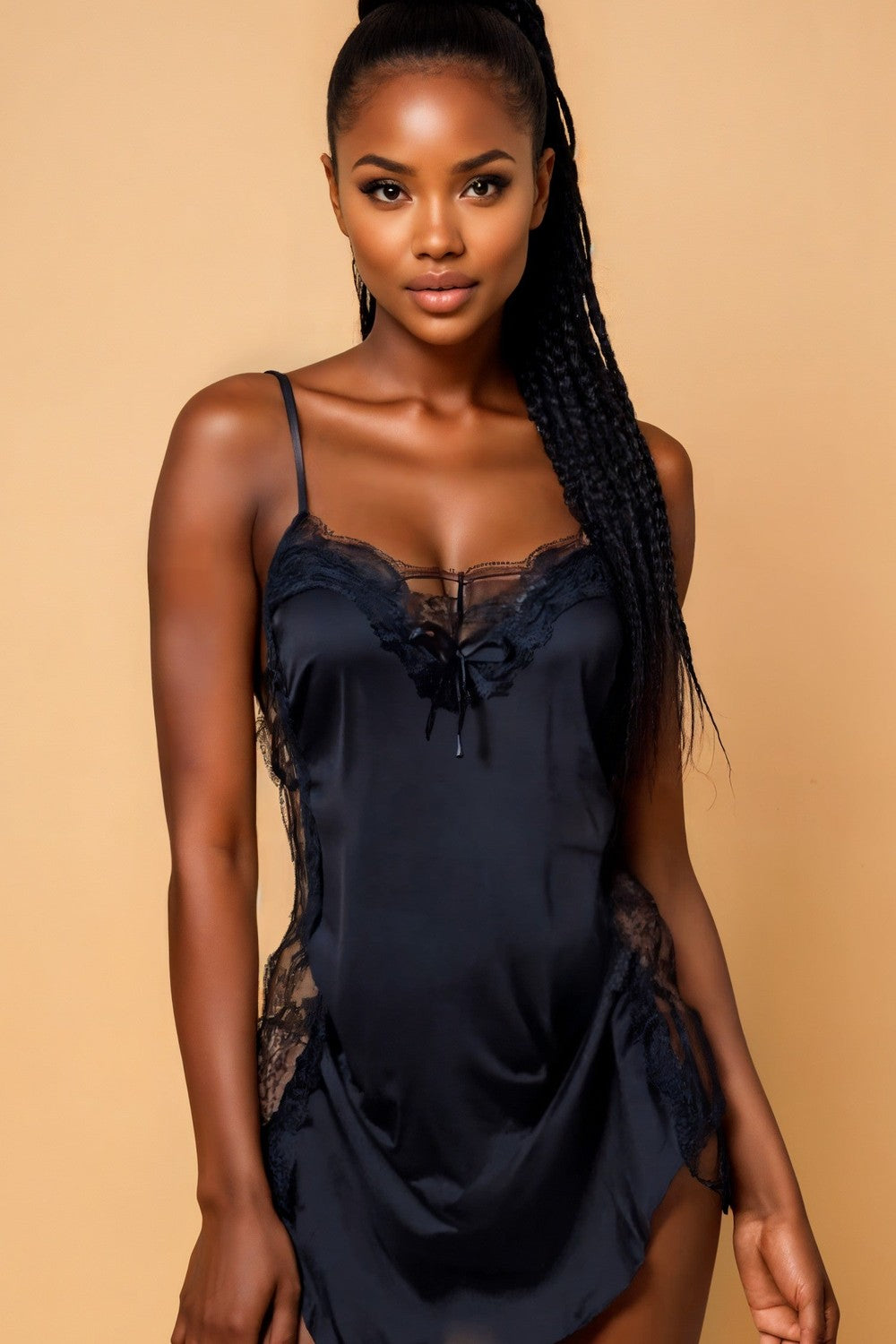 Plus Size Lace Hollow-Out Slip SXJBLIISS.LOVE Casual, Slip
