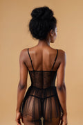 Plus Size Lace Transparent Slip FNEBLIISS.LOVE Babydoll, Casual, Slip