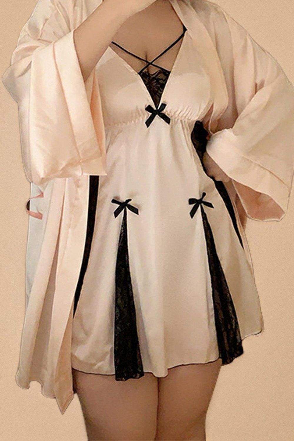 Plus Size Padded Slip with Robe lingerie YTN _of_bliiss.love_sexy_lingerie_sexy_costume_trendy_and_latest_designs_seductive_lingerie_November_2024
