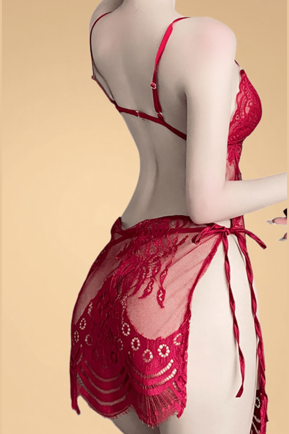 Plus Size Sheer Slit Temptation Slip SXJBLIISS.LOVE Plus Size Nightwear, Slip