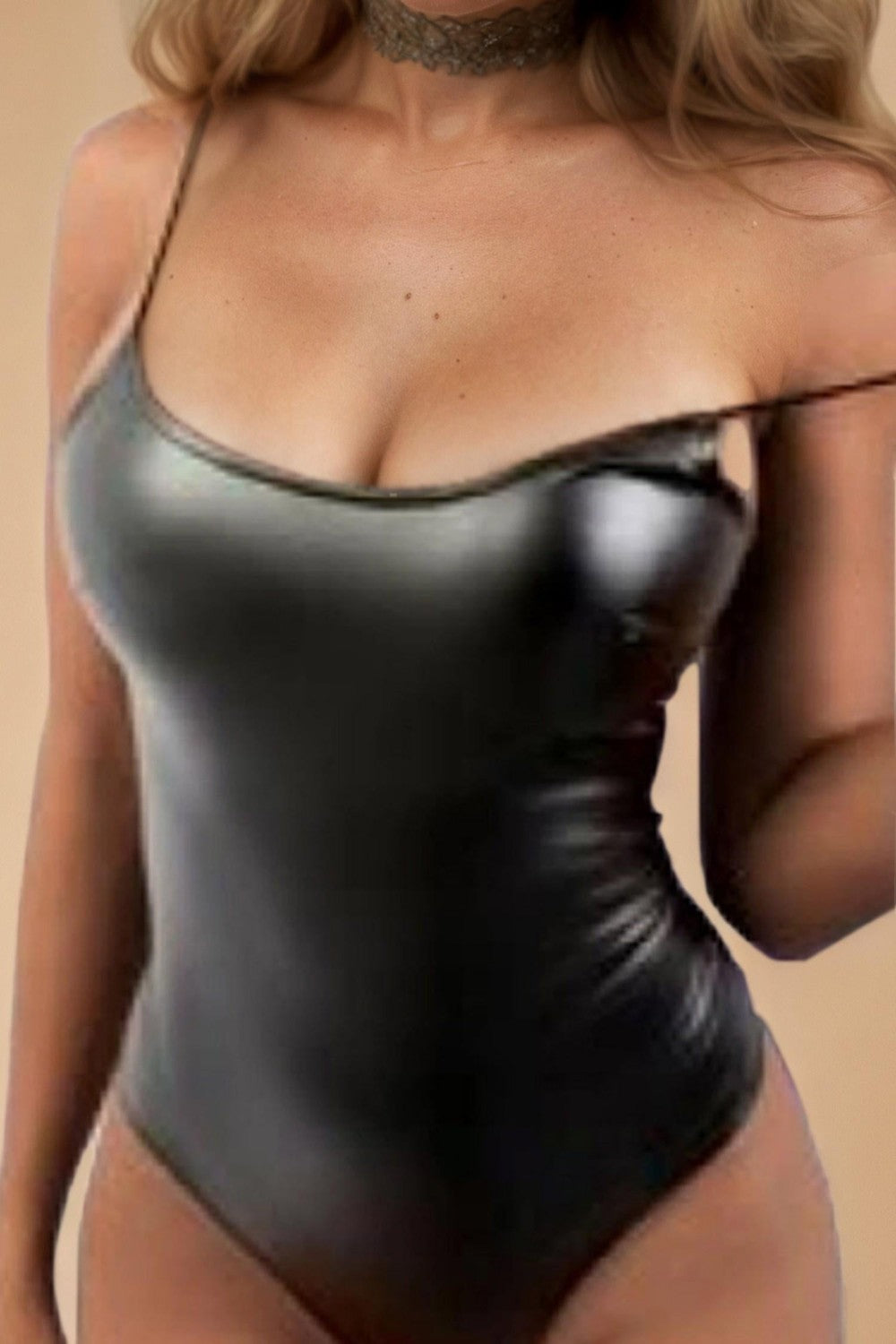 Strappy Leather Teddy FNEBLIISS.LOVE Bodysuit, Gothic, Ultra Sexy Lingerie